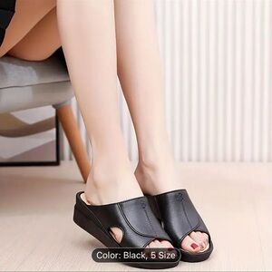 Chic Summer-Ready Slip-On Sandals: Comfortable Mid-Heel, Non-Slip,